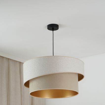 Brilagi - Lámpara colgante VEGAS SHINE 1xE27/15W/230V diá. 50 cm color crema/beige