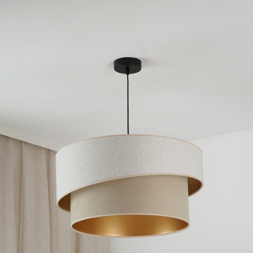Brilagi - Lámpara colgante VEGAS SHINE 1xE27/15W/230V diá. 50 cm color crema/beige