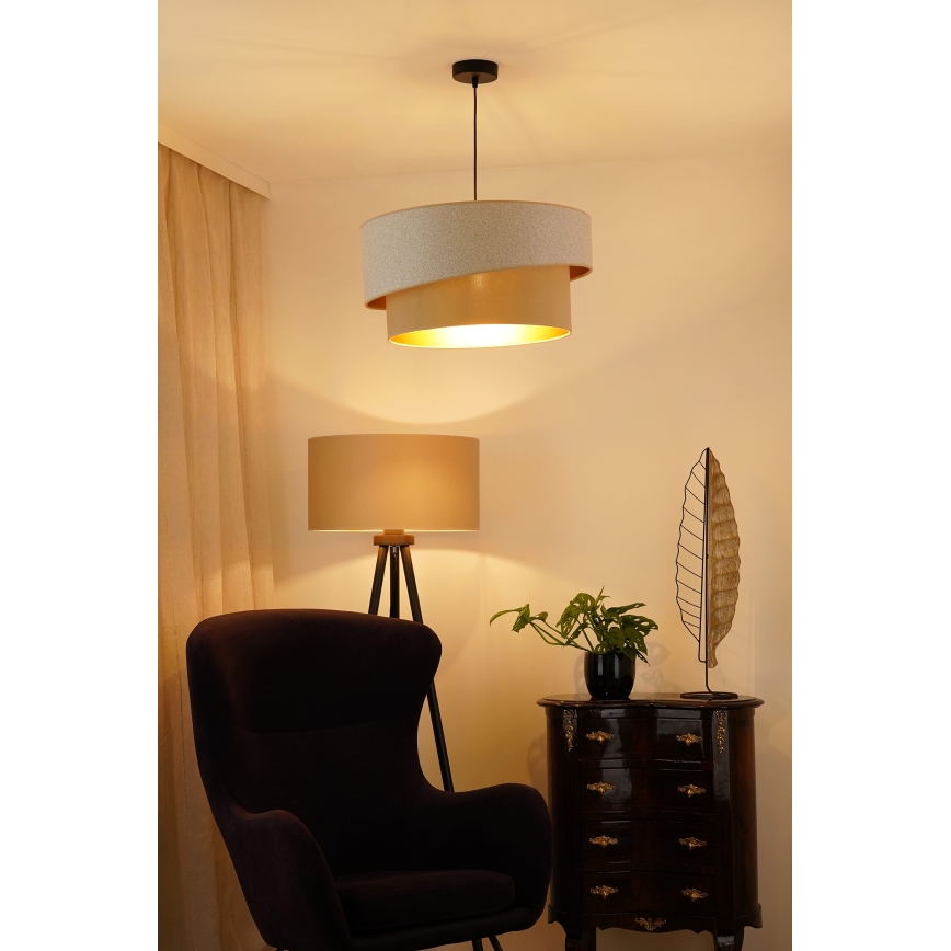 Brilagi - Lámpara colgante VEGAS SHINE 1xE27/15W/230V diá. 50 cm color crema/beige
