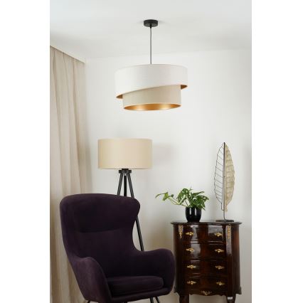 Brilagi - Lámpara colgante VEGAS SHINE 1xE27/15W/230V diá. 50 cm color crema/beige