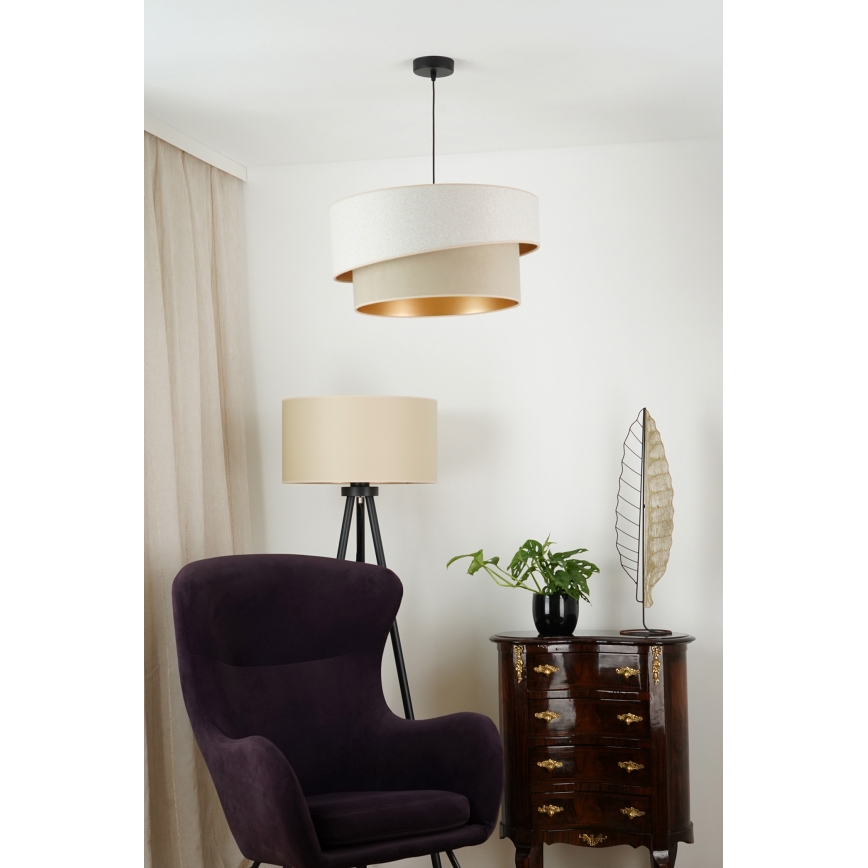 Brilagi - Lámpara colgante VEGAS SHINE 1xE27/15W/230V diá. 50 cm color crema/beige