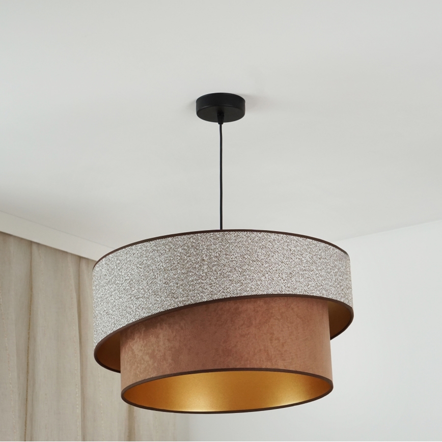 Brilagi - Lámpara colgante VEGAS SHINE 1xE27/15W/230V diá. 50 cm gris/marrón