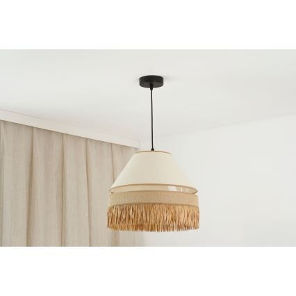 Brilagi - Lámpara colgante WINNETOU AVIGNION 1xE27/15W/230V diá. 35 cm marrón/color crema