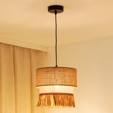Brilagi - Lámpara colgante WINNETOU BOHO 1xE27/15W/230V diá. 25 cm marrón/color crema