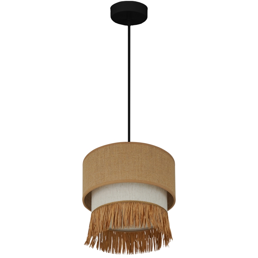 Brilagi - Lámpara colgante WINNETOU BOHO 1xE27/15W/230V diá. 25 cm marrón/color crema