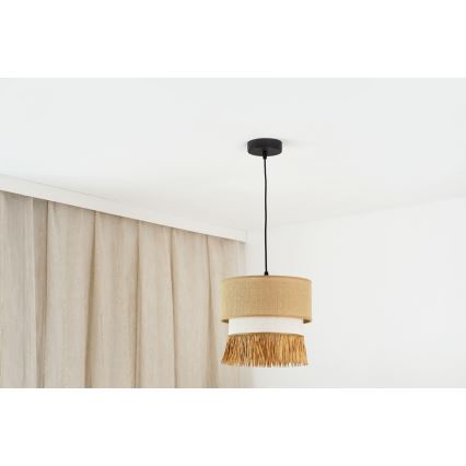Brilagi - Lámpara colgante WINNETOU BOHO 1xE27/15W/230V diá. 25 cm marrón/color crema
