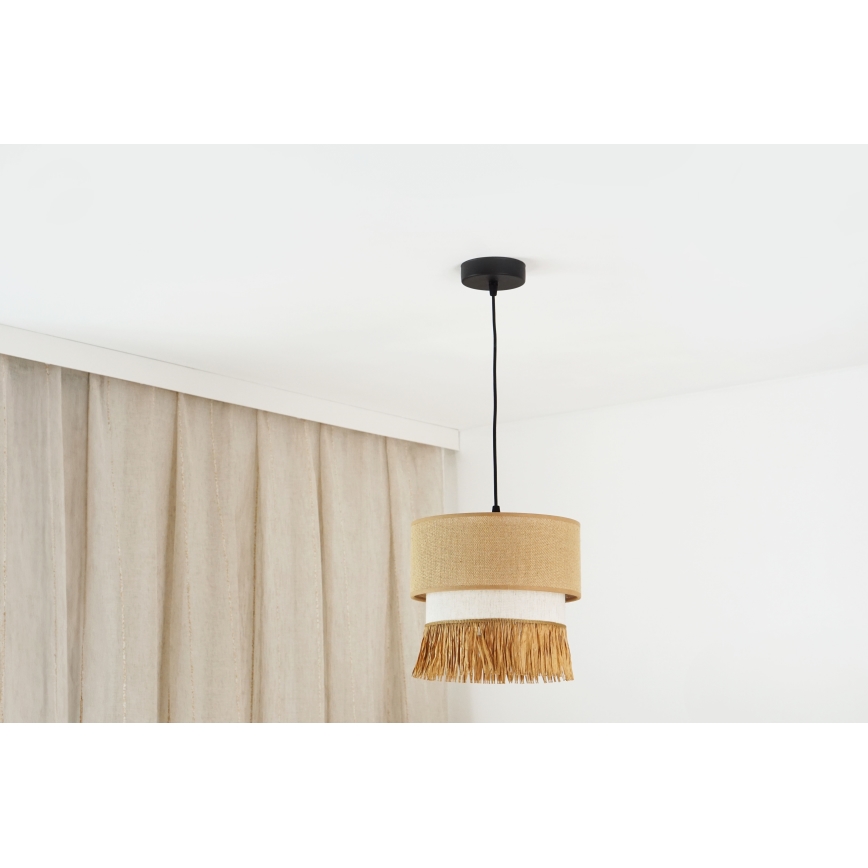 Brilagi - Lámpara colgante WINNETOU BOHO 1xE27/15W/230V diá. 25 cm marrón/color crema