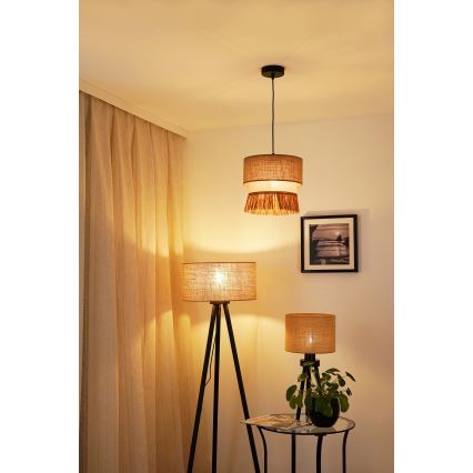 Brilagi - Lámpara colgante WINNETOU BOHO 1xE27/15W/230V diá. 25 cm marrón/color crema