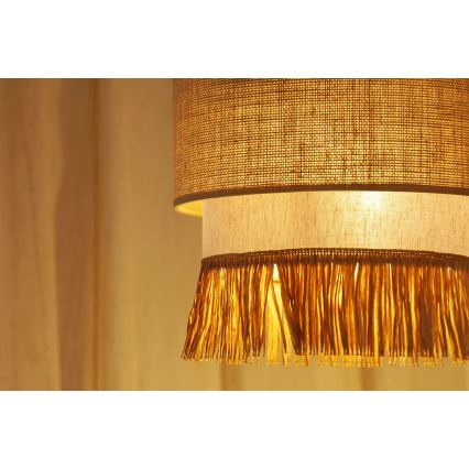 Brilagi - Lámpara colgante WINNETOU BOHO 1xE27/15W/230V diá. 25 cm marrón/color crema