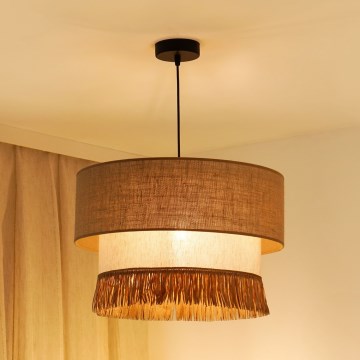 Brilagi - Lámpara colgante WINNETOU BOHO 1xE27/15W/230V diá. 45 cm marrón/color crema