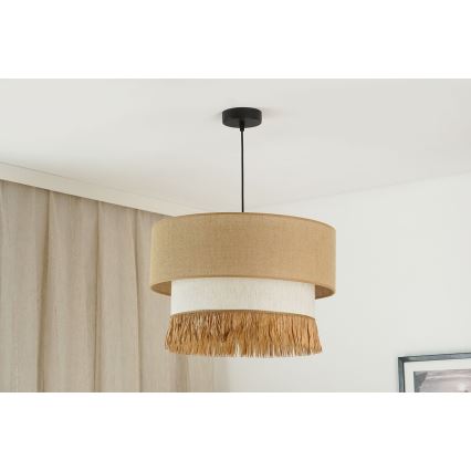 Brilagi - Lámpara colgante WINNETOU BOHO 1xE27/15W/230V diá. 45 cm marrón/color crema