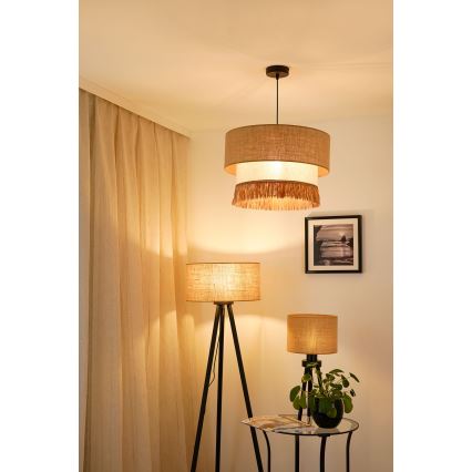 Brilagi - Lámpara colgante WINNETOU BOHO 1xE27/15W/230V diá. 45 cm marrón/color crema