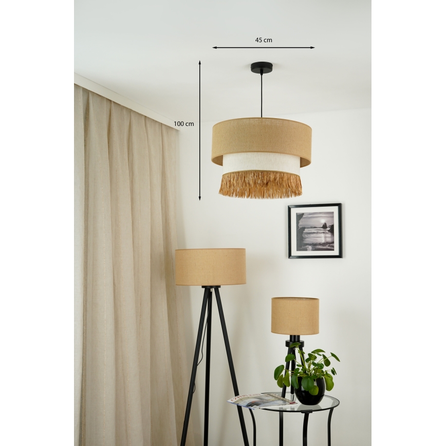 Brilagi - Lámpara colgante WINNETOU BOHO 1xE27/15W/230V diá. 45 cm marrón/color crema