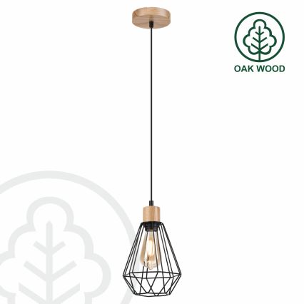 Brilagi - Lámpara colgante WOODY BASKET 1xE27/60W/230V roble