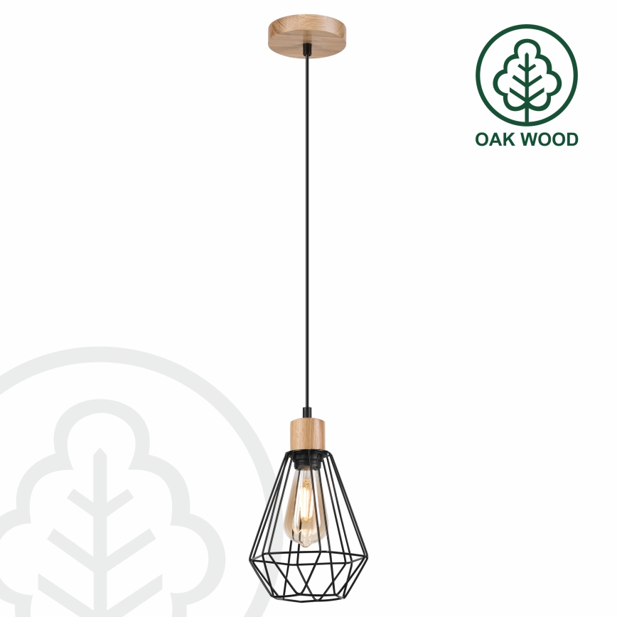 Brilagi - Lámpara colgante WOODY BASKET 1xE27/60W/230V roble