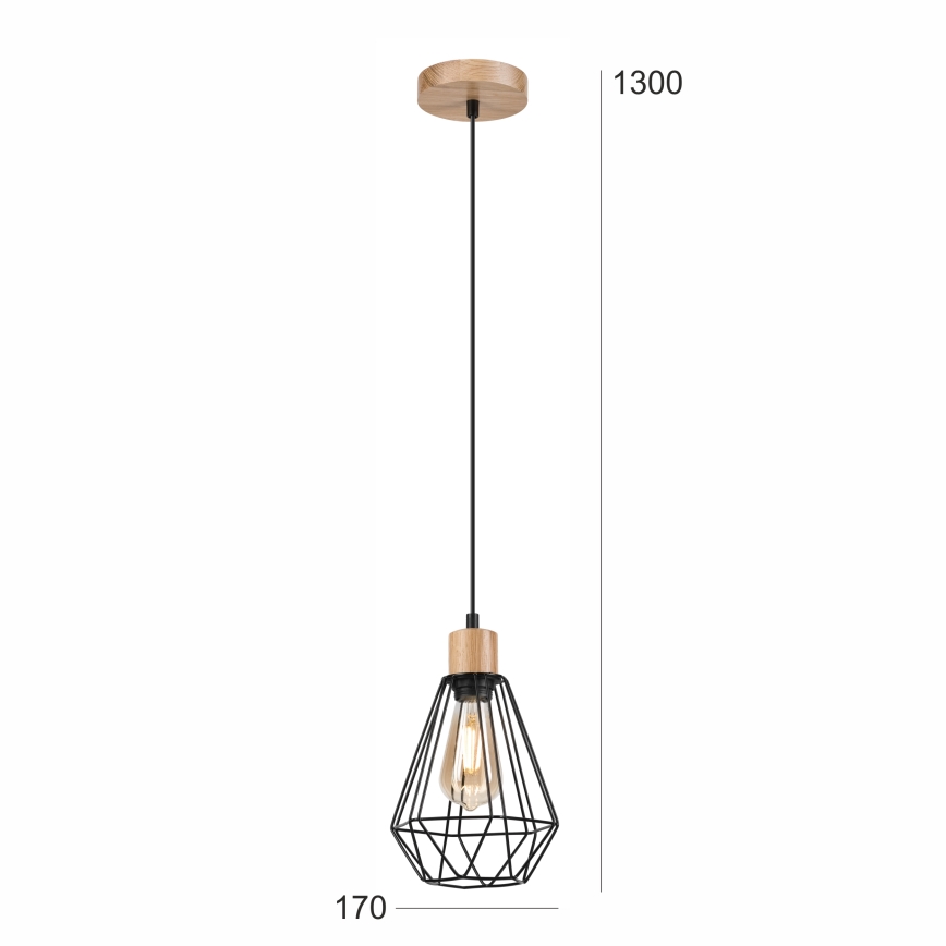 Brilagi - Lámpara colgante WOODY BASKET 1xE27/60W/230V roble