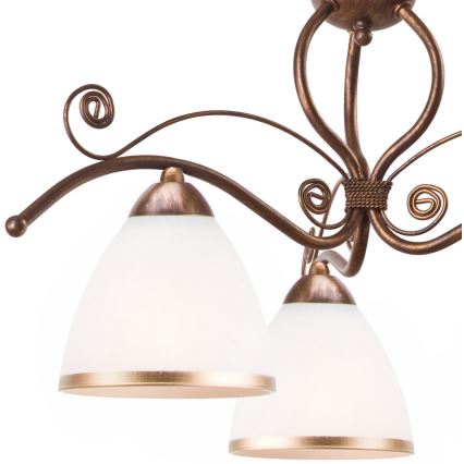 Brilagi - Lámpara de araña LED con cadena ANTICO 3xE27/60W/230V pátina de bronce
