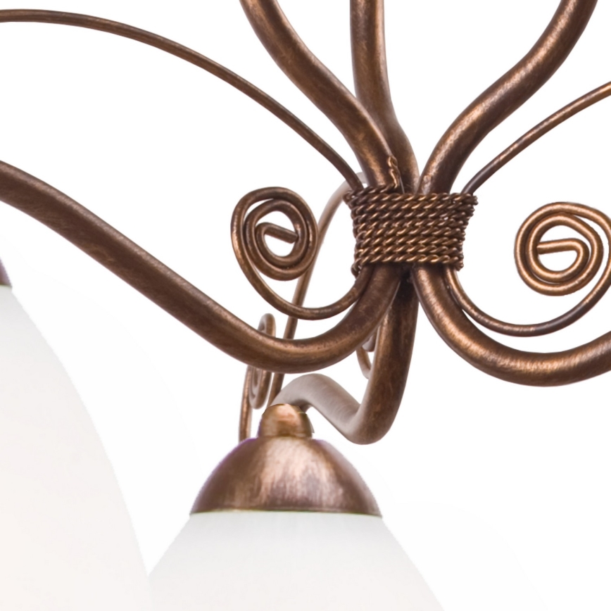 Brilagi - Lámpara de araña LED con cadena ANTICO 3xE27/60W/230V pátina de bronce