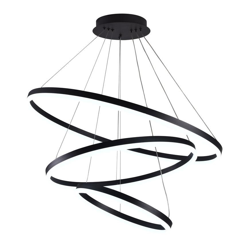 Brilagi - Lámpara de araña LED regulable CIRCLE LED/125W/230V 3000-6500K negro + control remoto