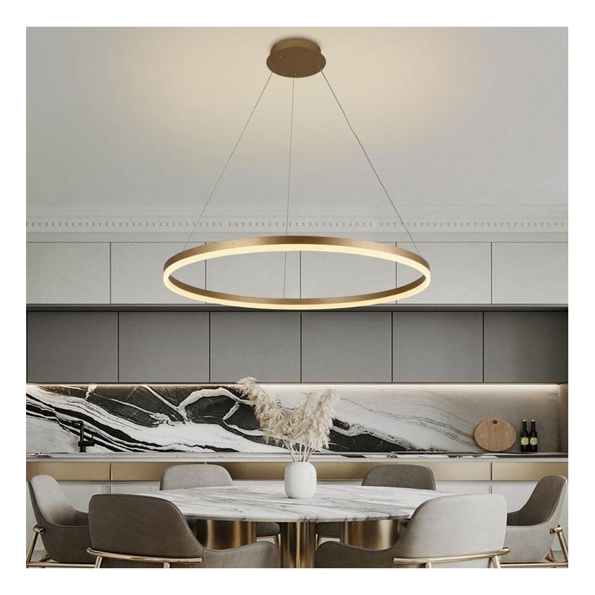Brilagi - Lámpara de araña LED regulable CIRCLE LED/55W/230V 3000-6500K dorado + control remoto