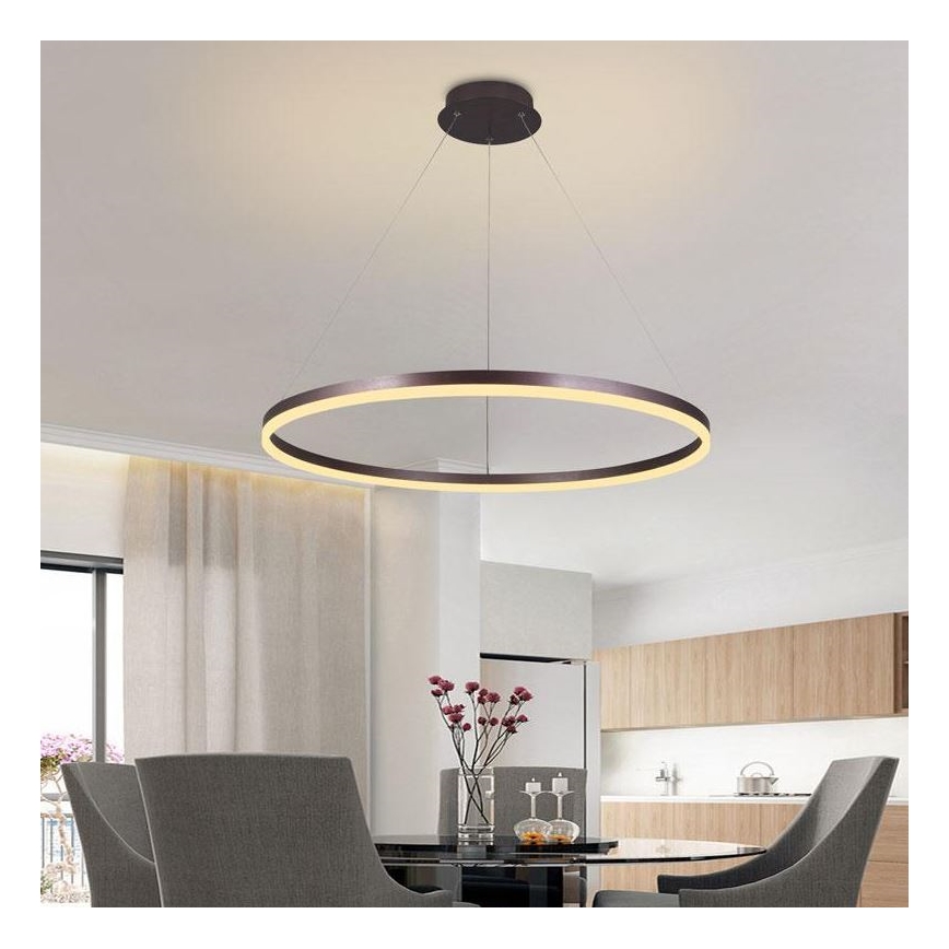 Brilagi - Lámpara de araña LED regulable CIRCLE LED/55W/230V 3000-6500K marrón + control remoto