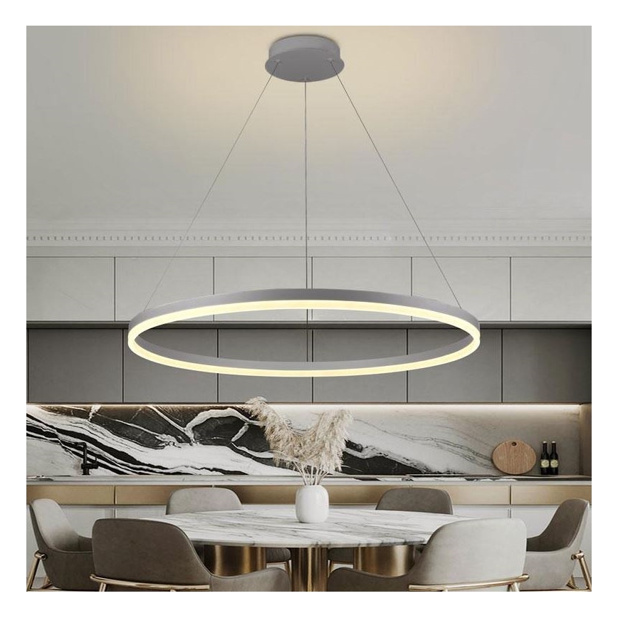 Brilagi - Lámpara de araña LED regulable CIRCLE LED/55W/230V 3000-6500K plata + control remoto