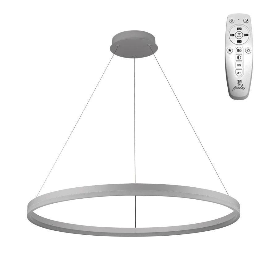 Brilagi - Lámpara de araña LED regulable CIRCLE LED/55W/230V 3000-6500K plata + control remoto