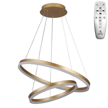 Brilagi - Lámpara de araña LED regulable CIRCLE LED/70W/230V 3000-6500K dorado + control remoto