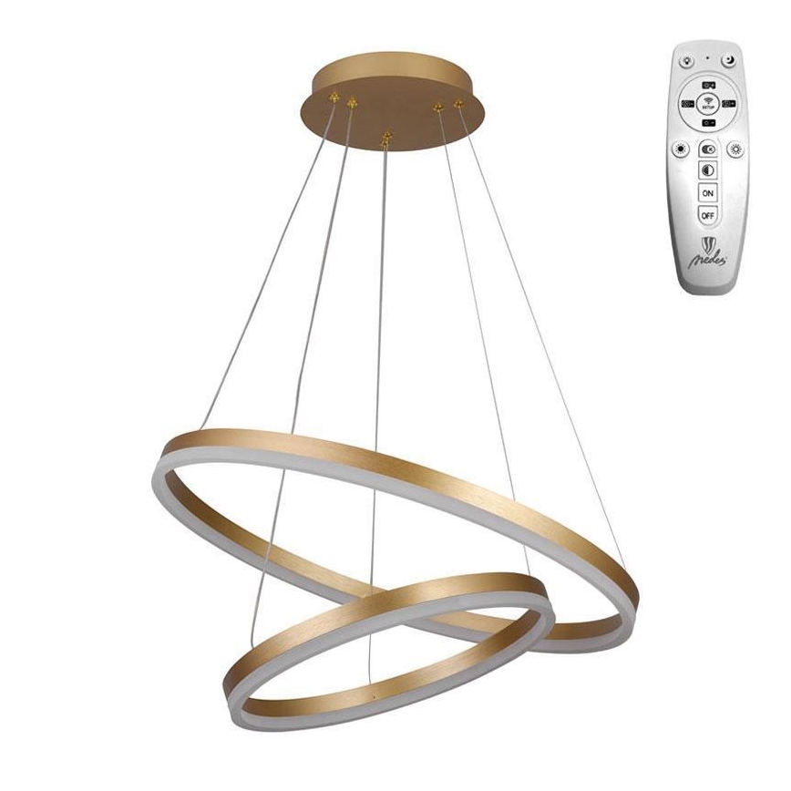 Brilagi - Lámpara de araña LED regulable CIRCLE LED/70W/230V 3000-6500K dorado + control remoto
