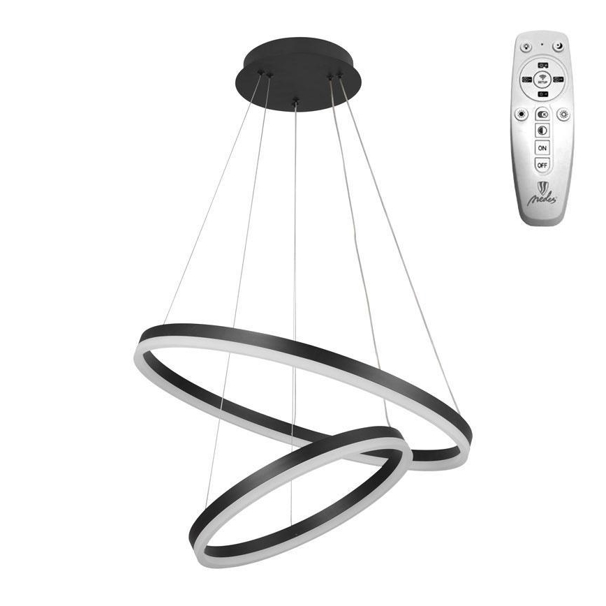 Brilagi - Lámpara de araña LED regulable CIRCLE LED/70W/230V 3000-6500K negro + control remoto