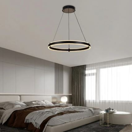 Brilagi - Lámpara de araña LED regulable CIRCLE LED/85W/230V 3000-6500K negro + control remoto