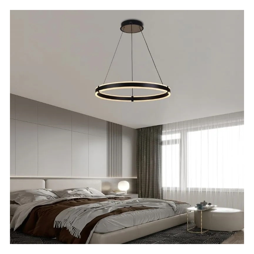 Brilagi - Lámpara de araña LED regulable CIRCLE LED/85W/230V 3000-6500K negro + control remoto