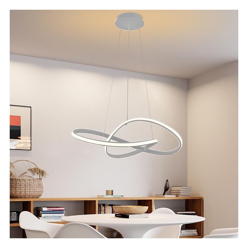 Brilagi - Lámpara de araña LED regulable COSMOWAVE LED/70W/230V 3000-6500K plata + control remoto