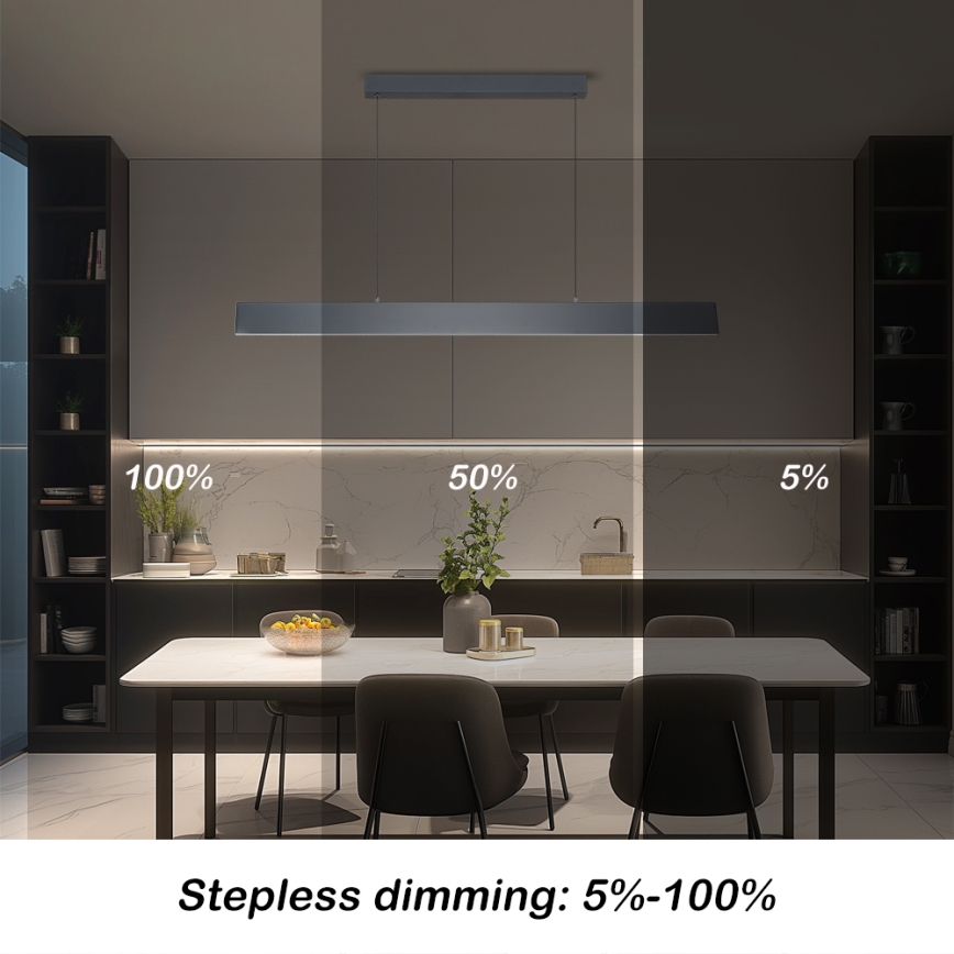 Brilagi - Lámpara de araña LED regulable SLIMLINE LED/40W/230V 3000-6000K antracita + control remoto