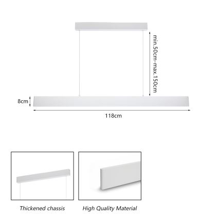 Brilagi - Lámpara de araña LED regulable SLIMLINE LED/40W/230V 3000-6000K blanco + control remoto