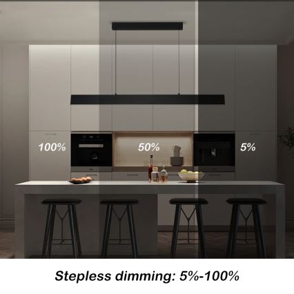 Brilagi - Lámpara de araña LED regulable SLIMLINE LED/40W/230V 3000-6000K negro + control remoto