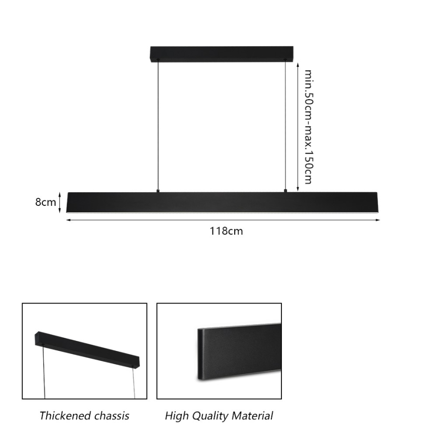 Brilagi - Lámpara de araña LED regulable SLIMLINE LED/40W/230V 3000-6000K negro + control remoto