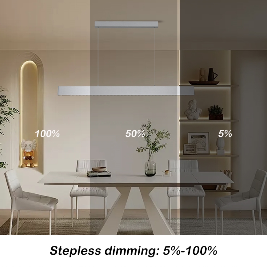 Brilagi - Lámpara de araña LED regulable SLIMLINE LED/40W/230V 3000-6000K plata + control remoto