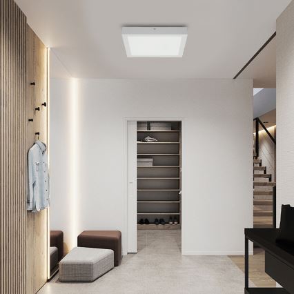 Brilagi - Luz de techo LED regulable para baño FRAME SMART LED/24W/230V 30x30 cm 3000-6000K IP44 blanco + control remoto