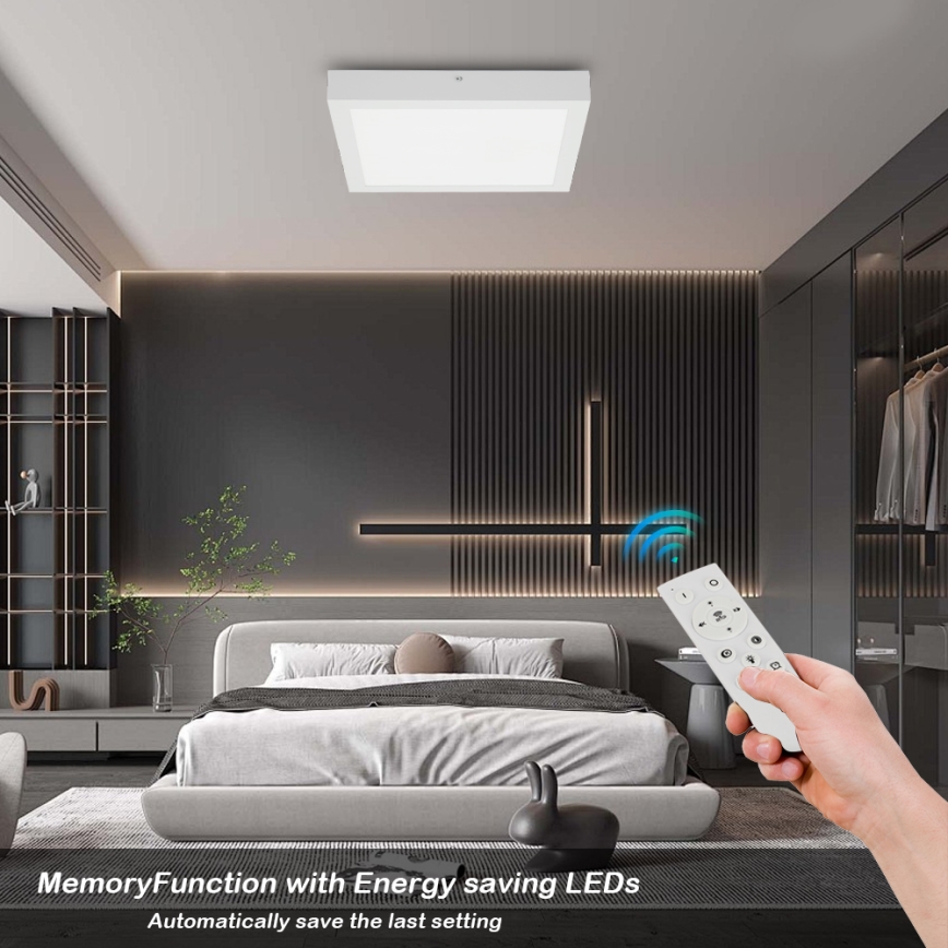 Brilagi - Luz de techo LED regulable para baño FRAME SMART LED/24W/230V 30x30 cm 3000-6000K IP44 blanco + control remoto