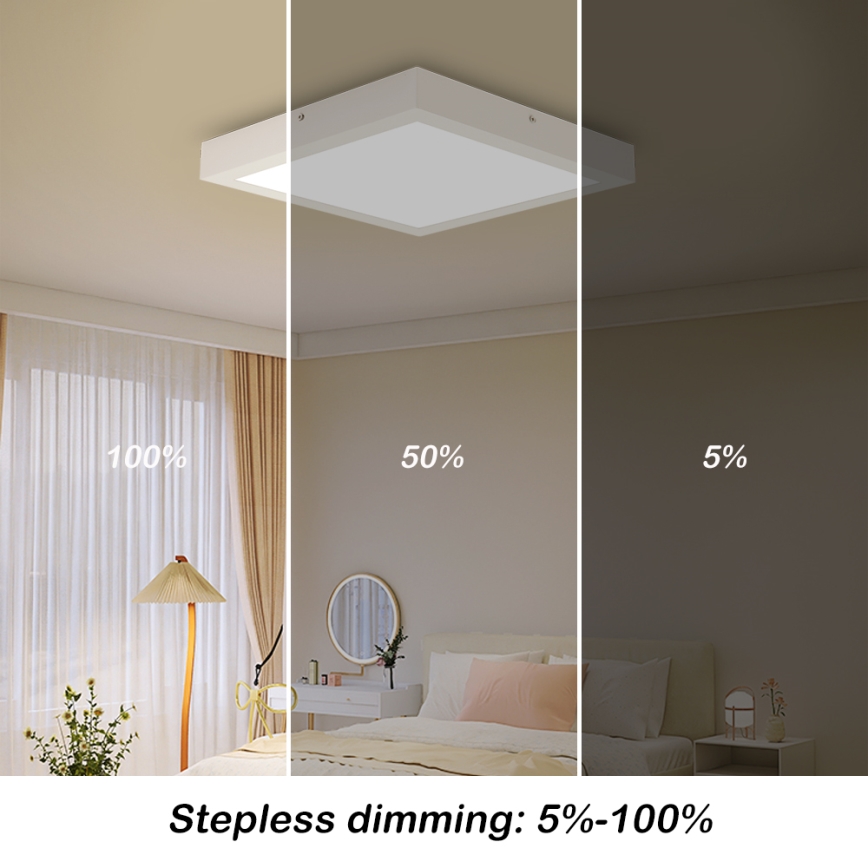Brilagi - Luz de techo LED regulable para baño FRAME SMART LED/24W/230V 30x30 cm 3000-6000K IP44 blanco + control remoto
