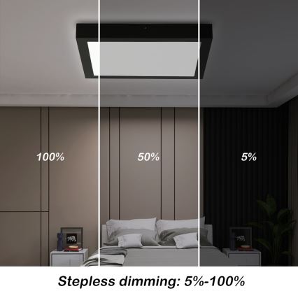 Brilagi - Luz de techo LED regulable para baño FRAME SMART LED/24W/230V 30x30 cm 3000-6000K IP44 negro + control remoto