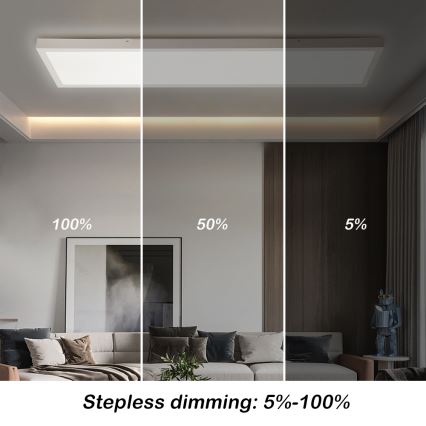 Brilagi - Luz de techo LED regulable para baño FRAME SMART LED/50W/230V 30x120 cm 3000-6000K IP44 blanco + control remoto