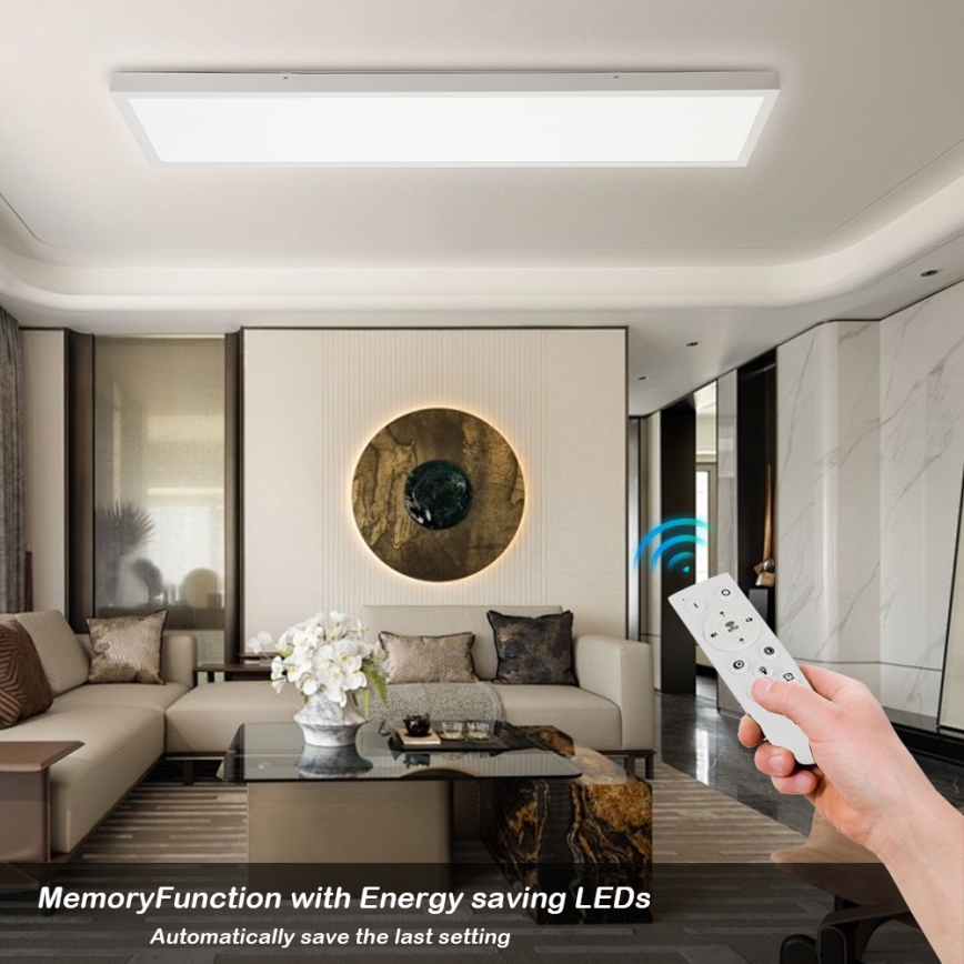 Brilagi - Luz de techo LED regulable para baño FRAME SMART LED/50W/230V 30x120 cm 3000-6000K IP44 blanco + control remoto