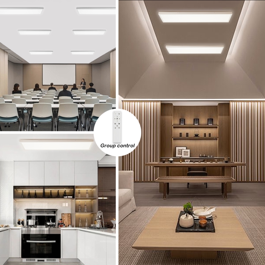 Brilagi - Luz de techo LED regulable para baño FRAME SMART LED/50W/230V 30x120 cm 3000-6000K IP44 blanco + control remoto