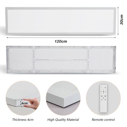 Brilagi - Luz de techo LED regulable para baño FRAME SMART LED/50W/230V 3000-6000K IP44 blanco + control remoto