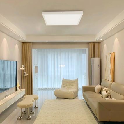 Brilagi - Luz de techo LED regulable para baño FRAME SMART LED/50W/230V 60x60 cm 3000-6000K IP44 blanco + control remoto