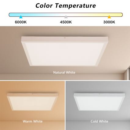 Brilagi - Luz de techo LED regulable para baño FRAME SMART LED/50W/230V 60x60 cm 3000-6000K IP44 blanco + control remoto