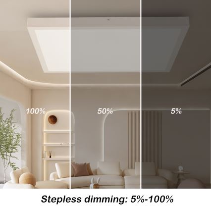 Brilagi - Luz de techo LED regulable para baño FRAME SMART LED/50W/230V 60x60 cm 3000-6000K IP44 blanco + control remoto