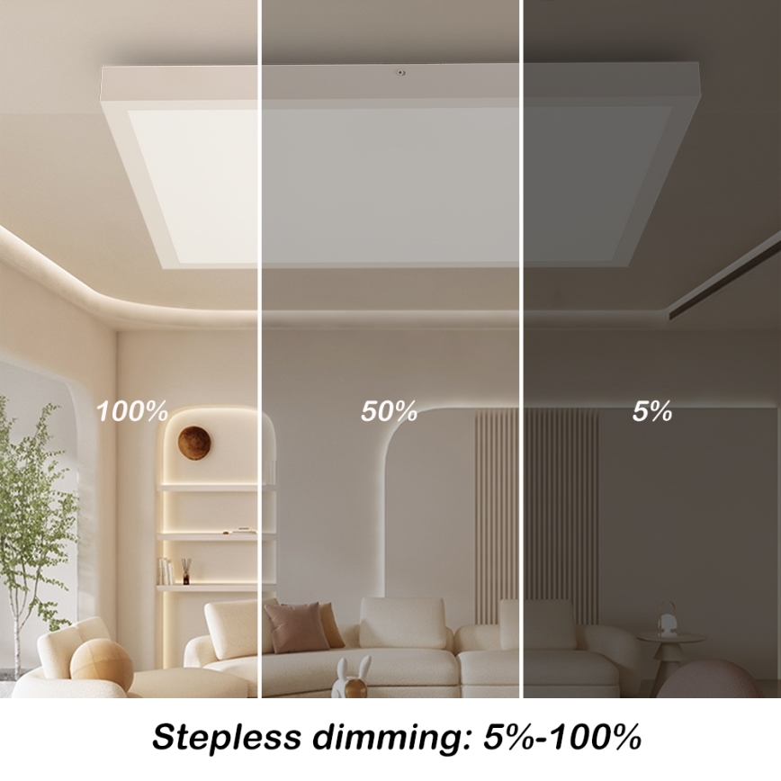 Brilagi - Luz de techo LED regulable para baño FRAME SMART LED/50W/230V 60x60 cm 3000-6000K IP44 blanco + control remoto